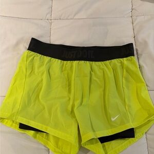 Nike Women's Bright Yellow Athletic Shorts